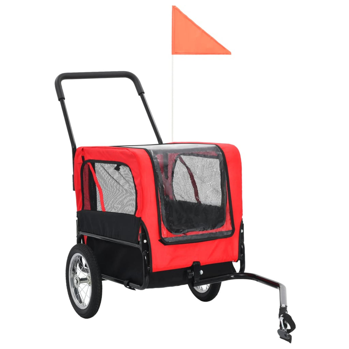 Red and Black 2-in-1 Pet Bike Trailer and Jogging Stroller with Storage Bag M608006