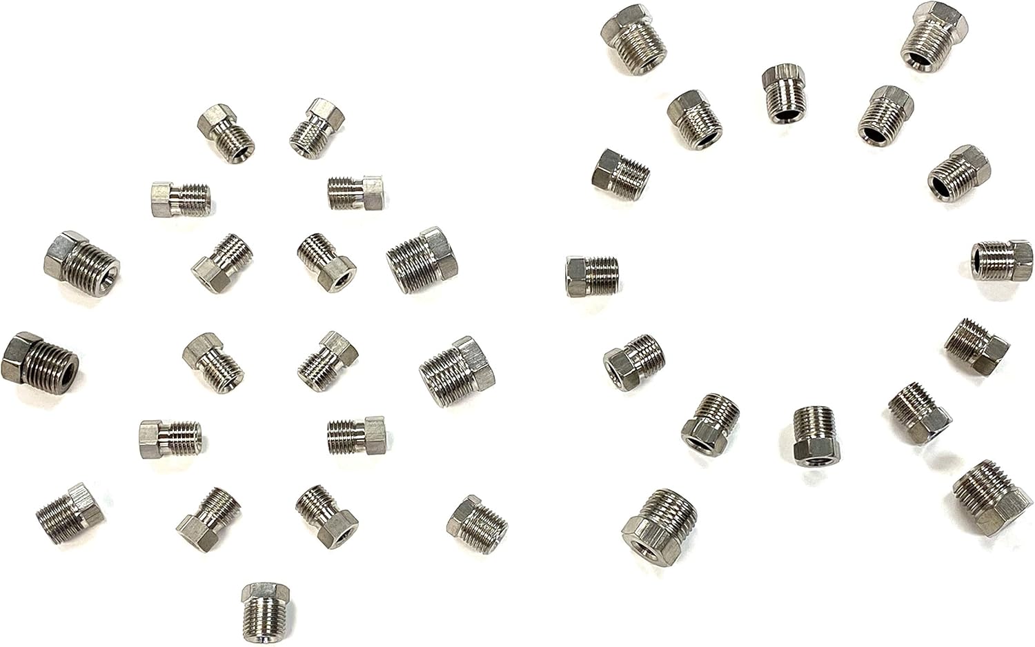 Stainless Steel SAE Brake Line Fitting Kit for Inverted Flares on 3/16 and 1/4 Inch Tube, 35 Fittings Total, Pack of 2 V137