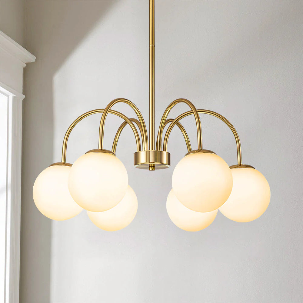 6-Light Glass Bubble Chandelier O575029