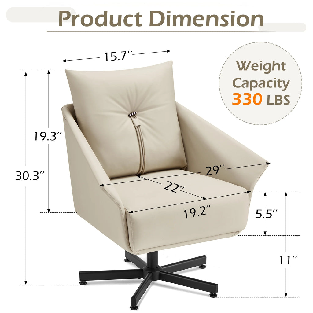 Swivel Armchair Upholstered with Metal Legs D7366