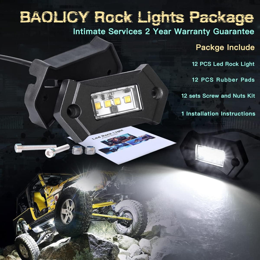12Pods White LED Rock Lights B58353