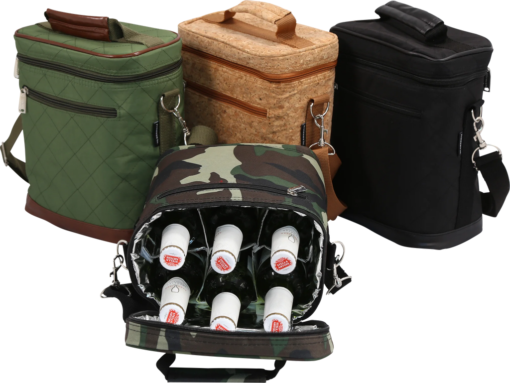 Beer Bag-Insulated 6 Bottle Beverage Tote, Black T3280