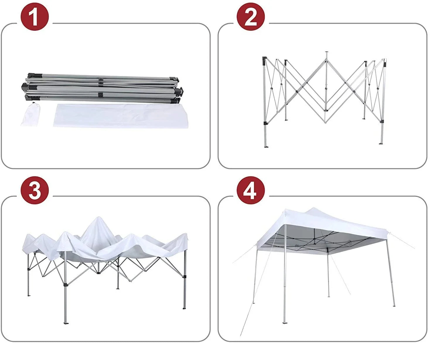 10' x 10' Instant Commercial Canopy Straight Leg Pop-up Canopy, White J31157