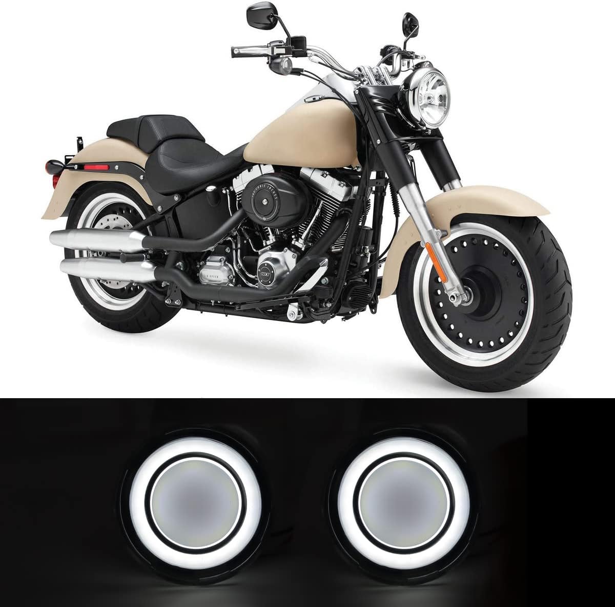 Front Turn Signal Light Kit & LED Taillight with License Plate Illumination + Rear Turn Signal Light Bar Bullet Style Blinker Indicator T48359