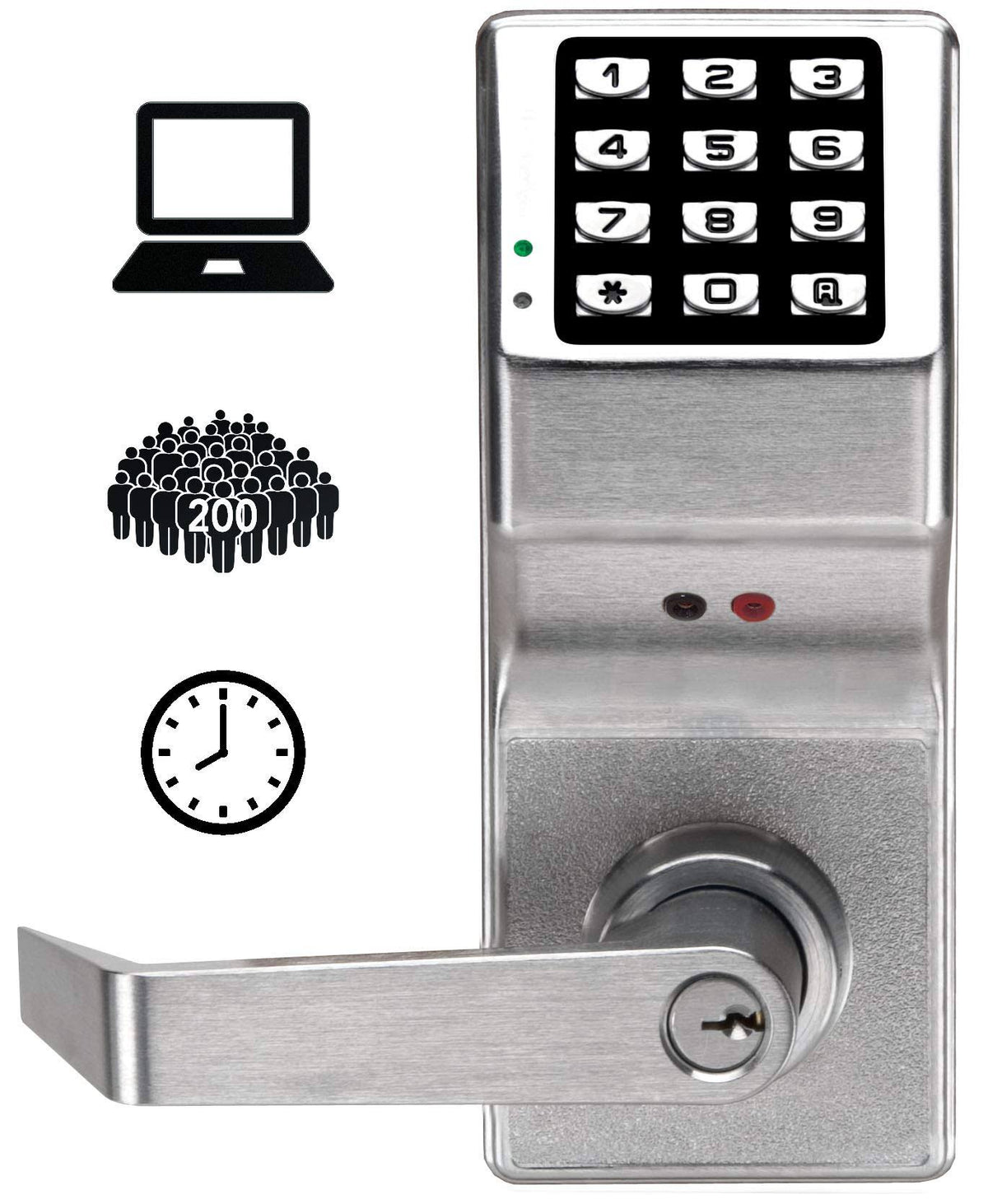 Satin Chrome Cylindrical Digital Lock H87526