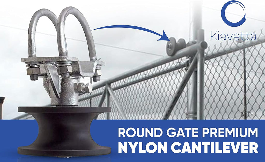 4 Round Post x 2 1/2 Round Gate Premium Nylon Cantilever Roller, Pack of 2 O6164