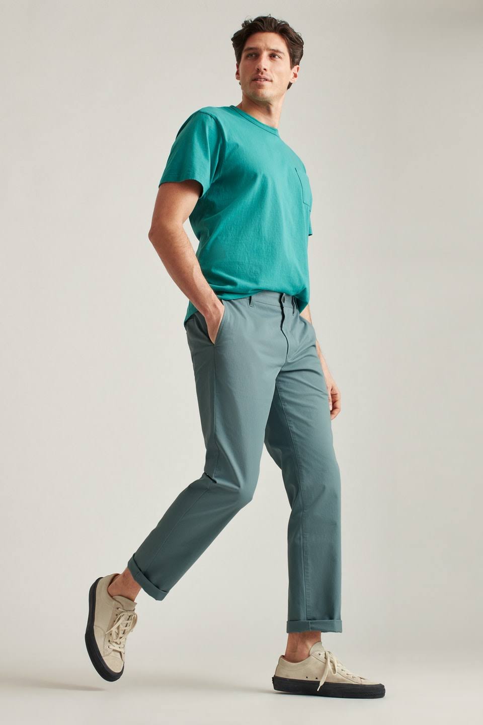 Stretch Washed Chinos Straight Fit Sea Grey 44 x 28 M43144