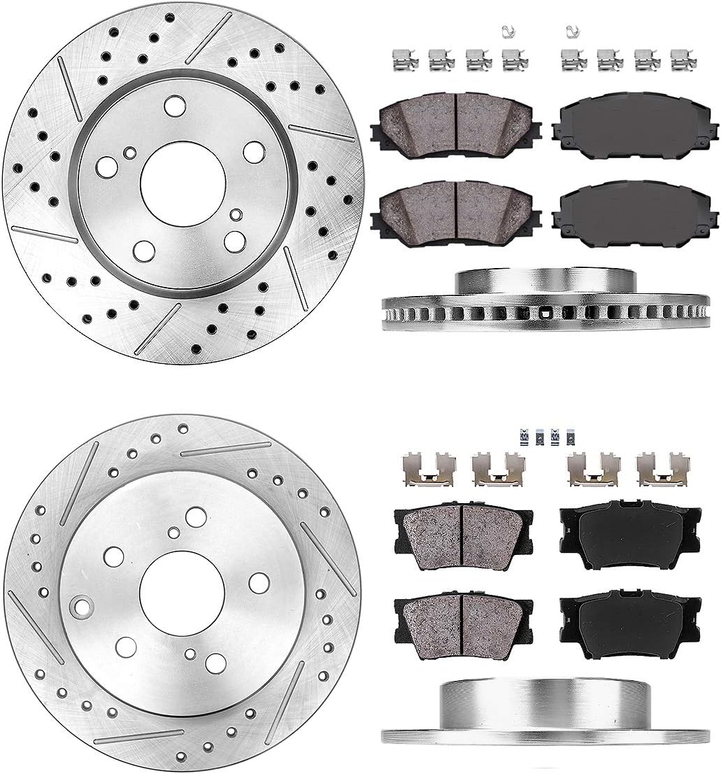 5 Lug Rotors + Ceramic Brake Pads + Clips H223