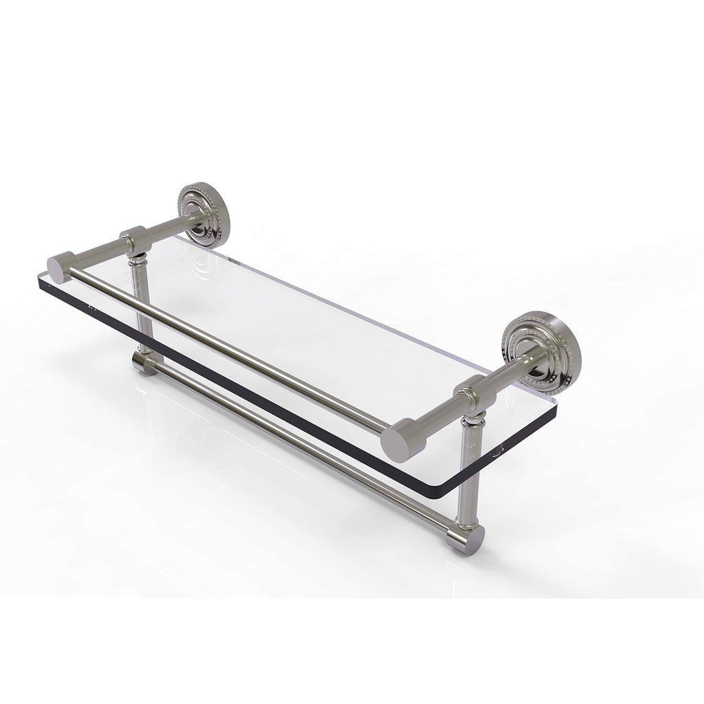 16x22 Glass Shelf with Towel Bar Satin Nickel H3918