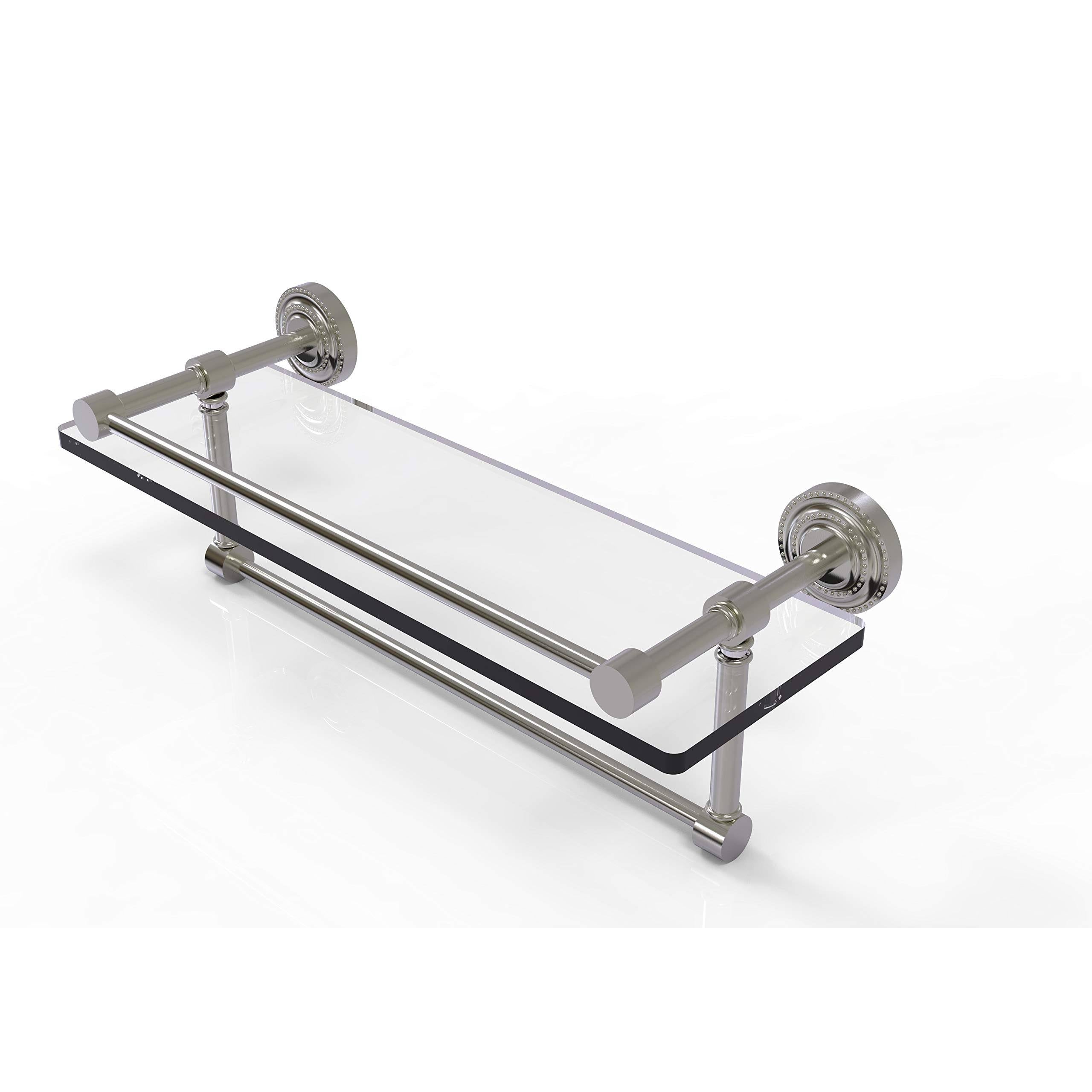 16x22 Glass Shelf with Towel Bar Satin Nickel H3918