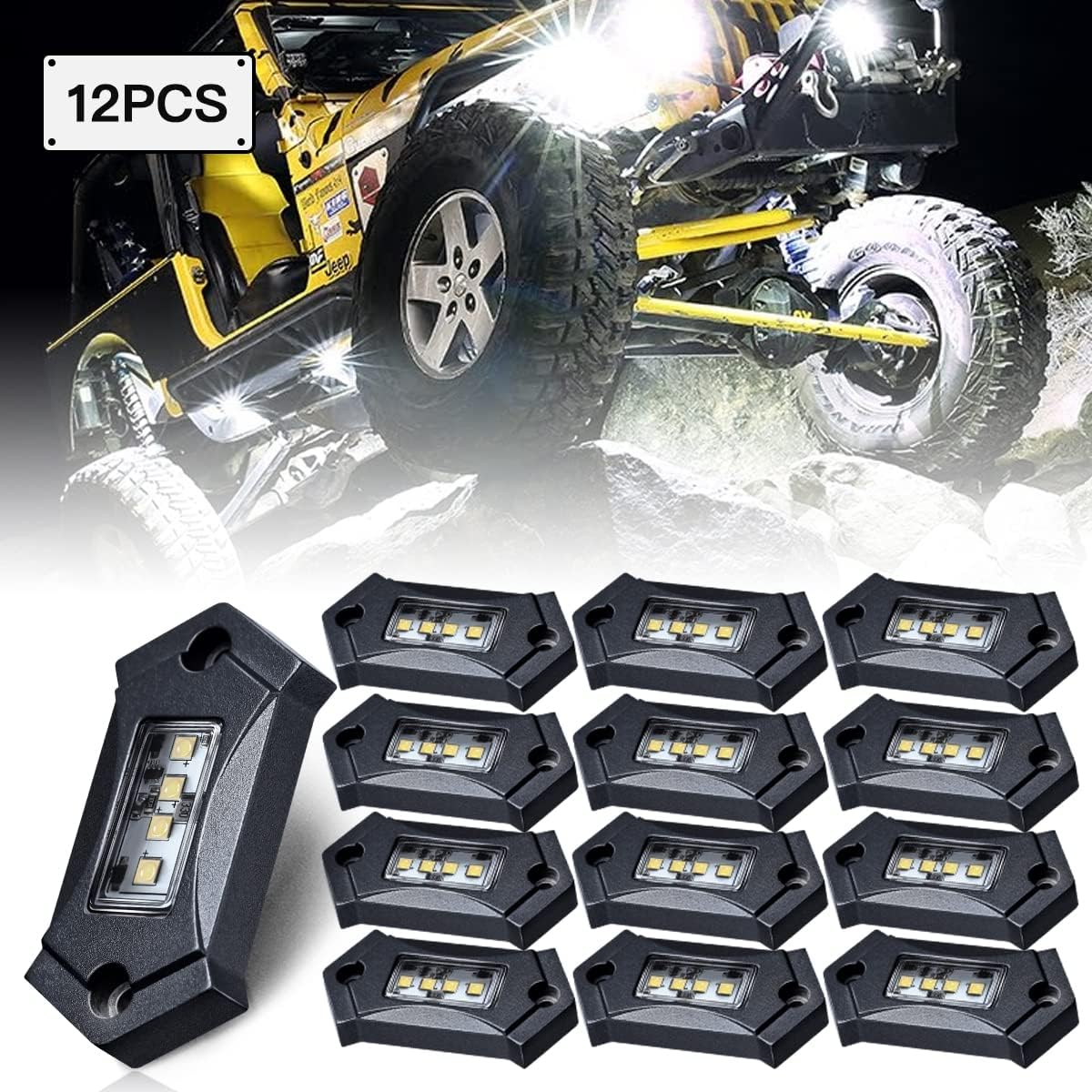 12Pods White LED Rock Lights B58353