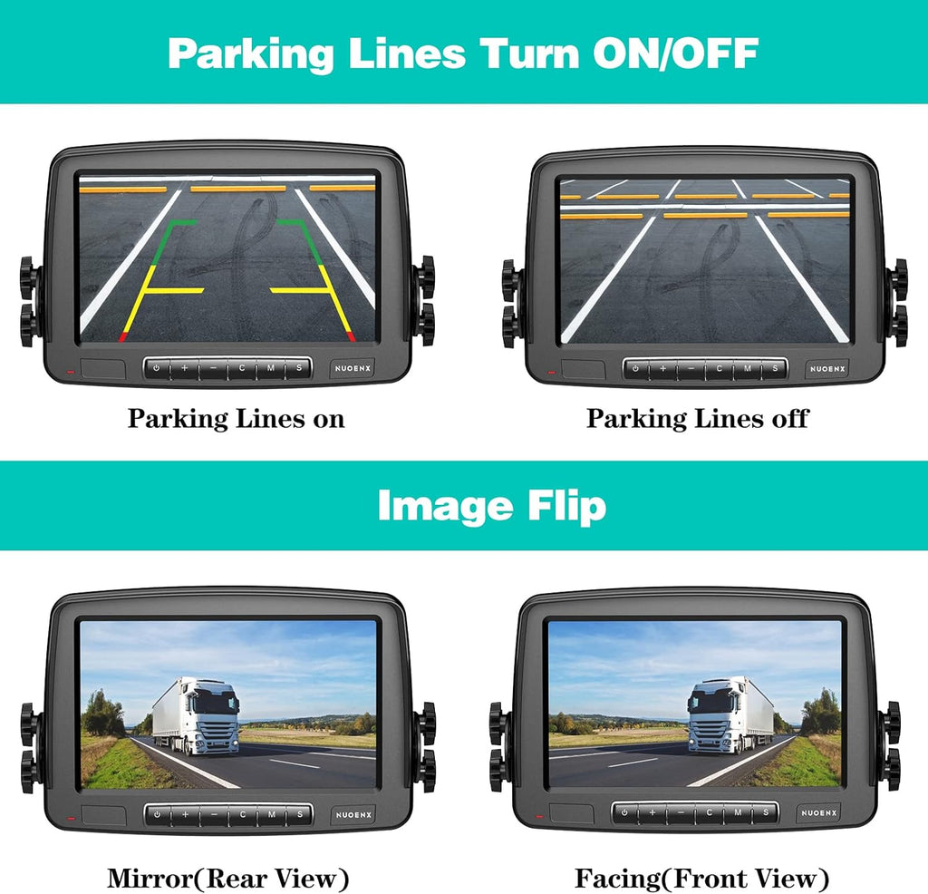 Wireless Backup Camera with 7 Inch Monitor, IP69 Waterproof, Support 2 Cameras R509182