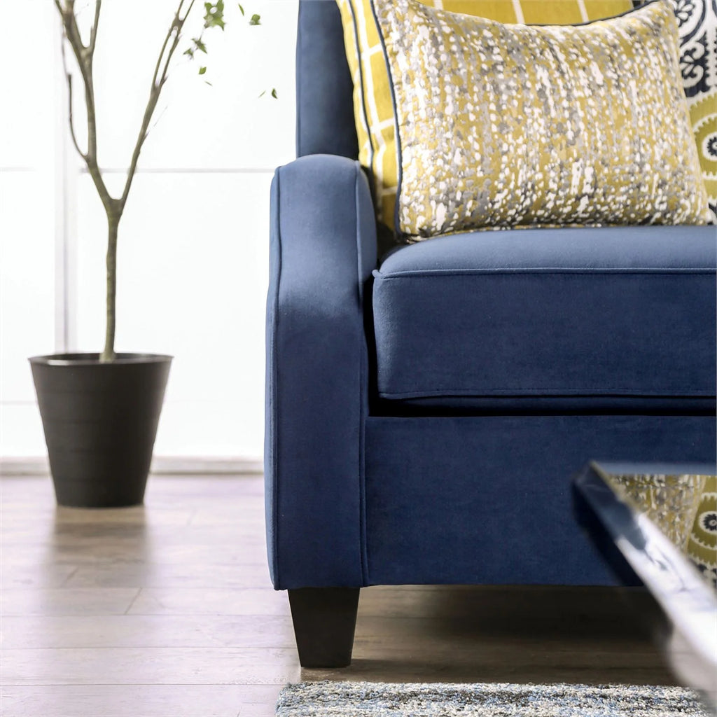 Navy Fabric Upholstered 2-Piece Sofa Set M33737