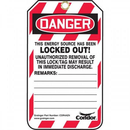 Lockout Tag, 3-1/4 In. W x 5-3/4 In. H, PK100 Z89153