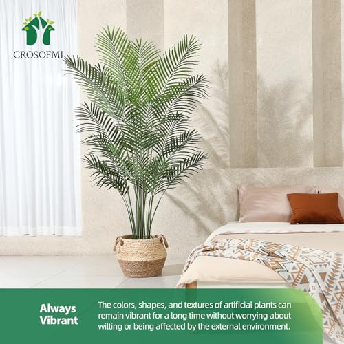 Artificial Areca Palm Plant 6Feet Fake Tropical Palm Tree in Pot W1625