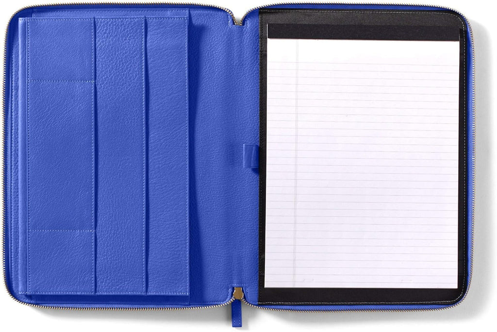 Cognac Zippered Portfolio with Interior Tablet Pocket U2491
