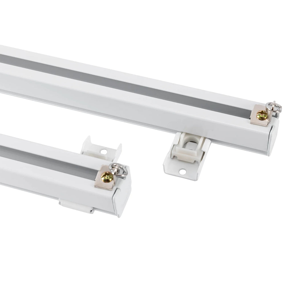White Ceiling Mount Curtain Track Kit with Hooks A971