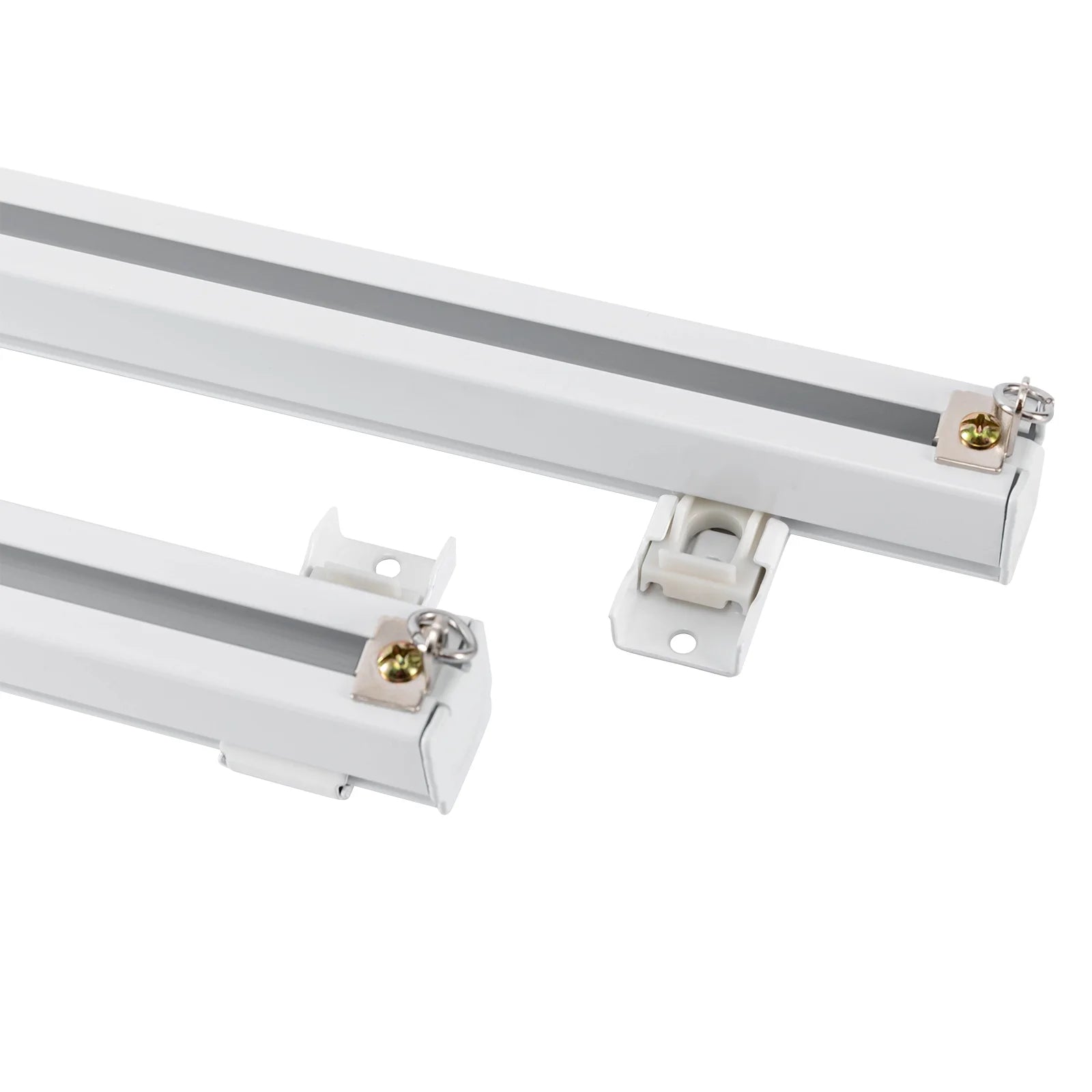 White Ceiling Mount Curtain Track Kit with Hooks A971