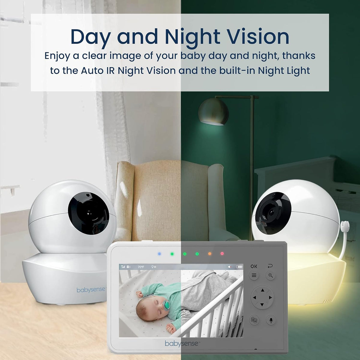 4.3 Split Screen Video Baby Monitor with Two Cameras F8651