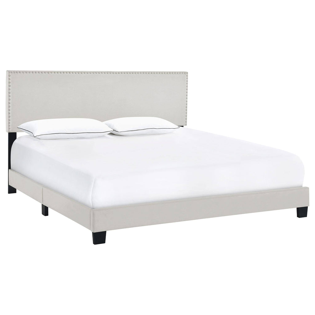 Queen Nail Trim Bed - Fog Gray B84932