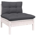 White Solid Pinewood Patio Sofa with Cushions K636