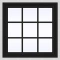 Bronze Vinyl Fixed Picture Window with Colonial Grids D65884