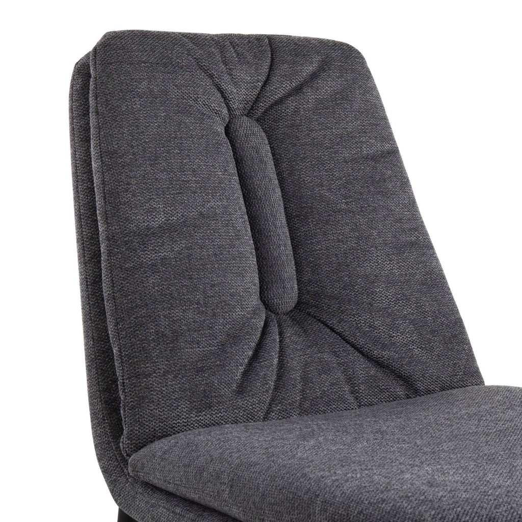 Cream Fabric and Black Steel Dining Chair Set of 2 W837006