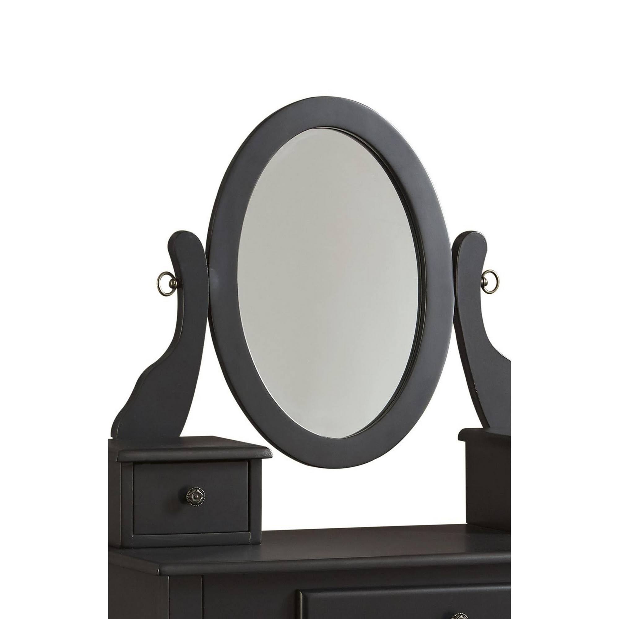 Black Wooden Vanity Set with Cabriole Legs W554014