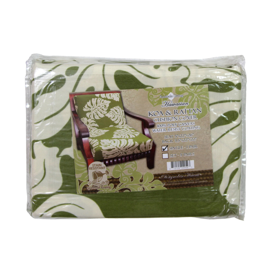 Monstera Leaf Cushion Seat Cover 1 Pair Set, Canvas Fabric Z726