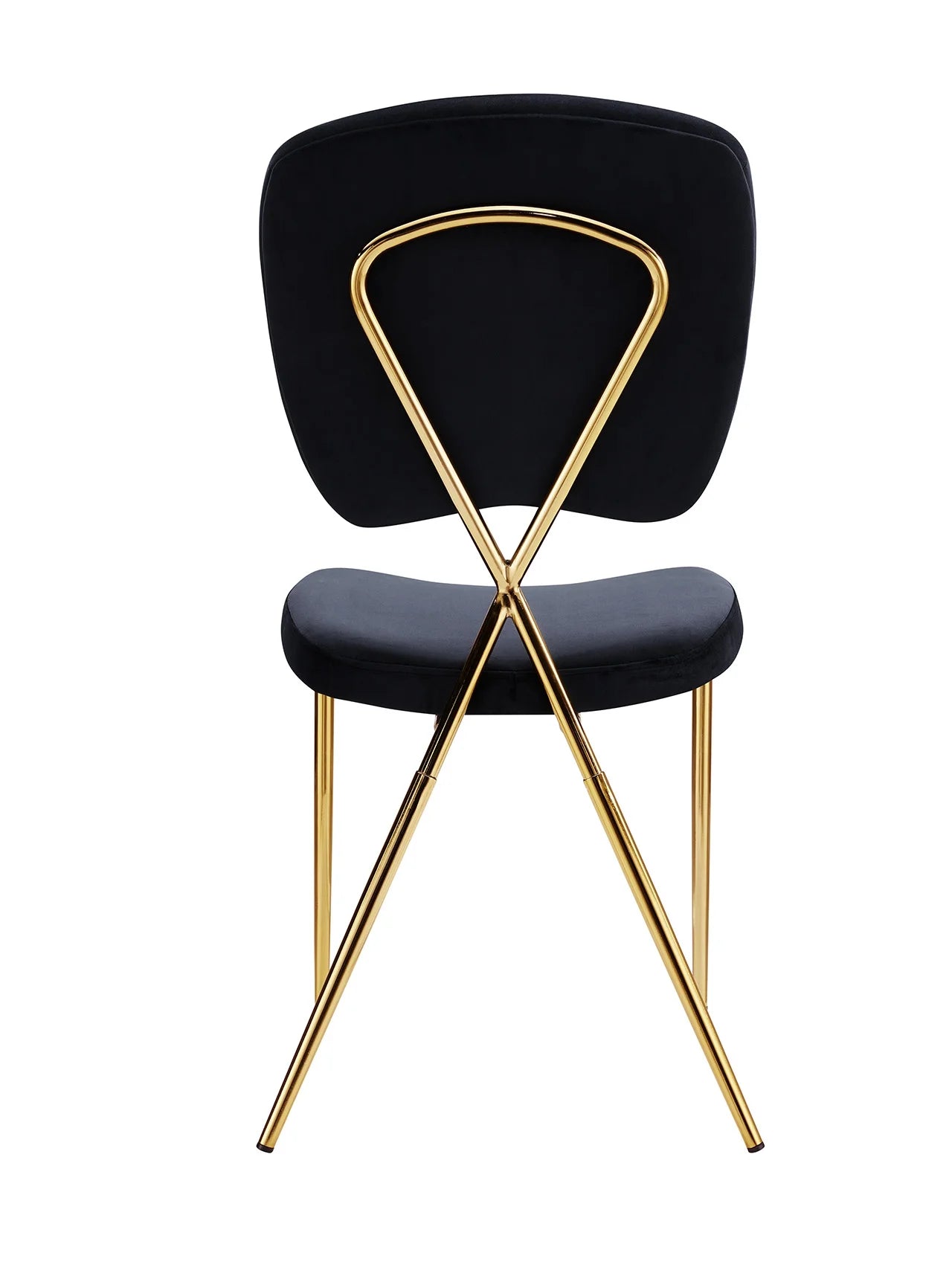 Black Velvet Upholstered Dining Chair Set of 2 Q927066
