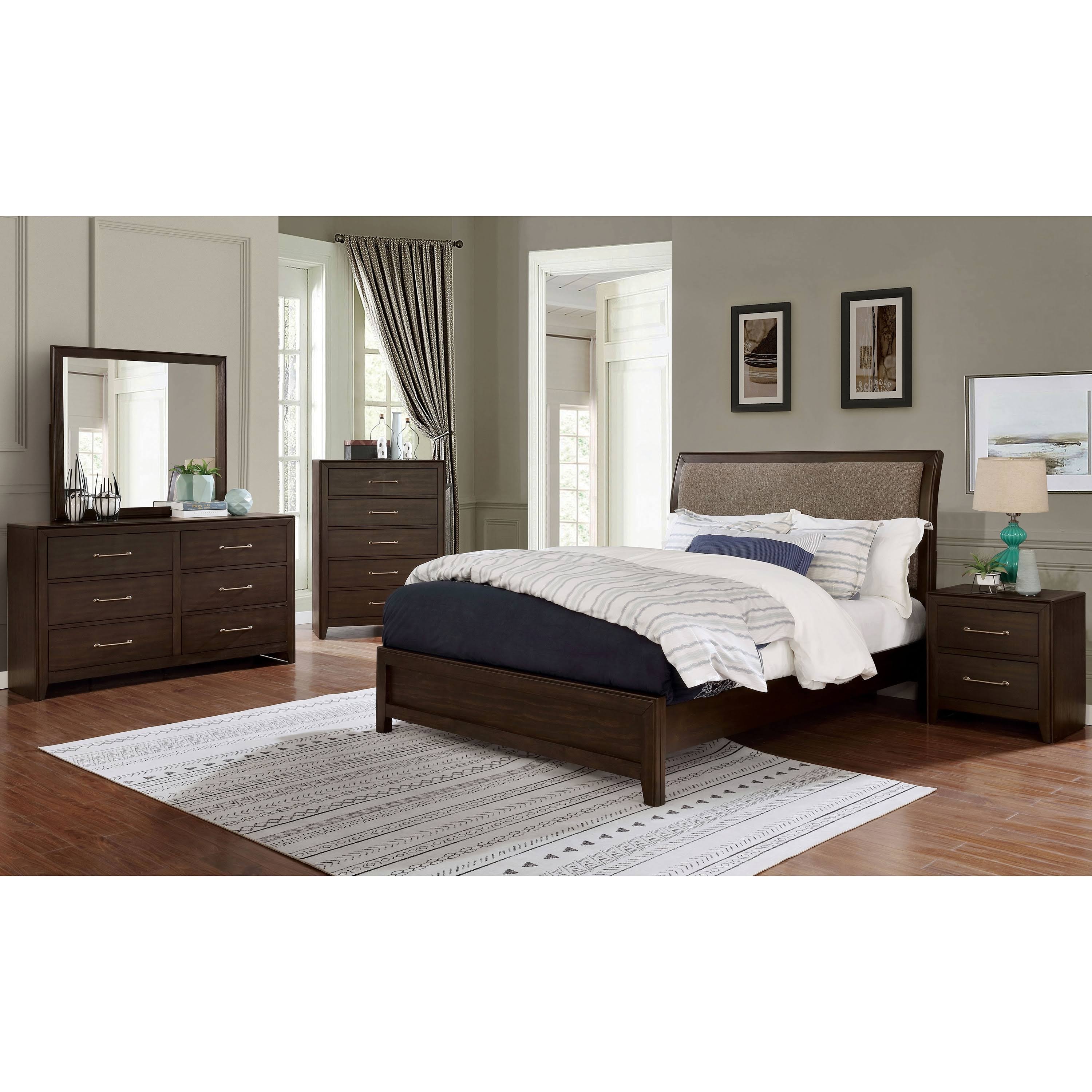 Walnut Panel Bed - California King B199