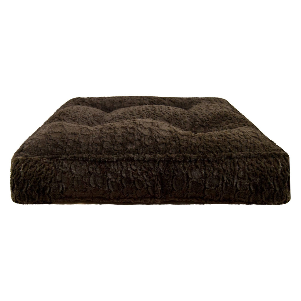 Extra Plush Faux Fur Rectangle Dog Bed, Serenity Brown, Small V71792