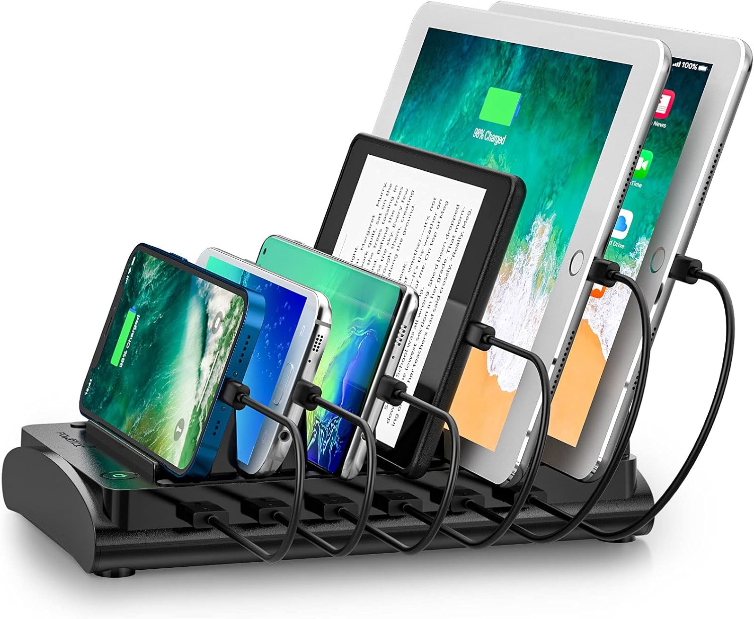 60W 12A 6 USB Ports Charging Station with Mixed Cables, Pack of 2 P52360