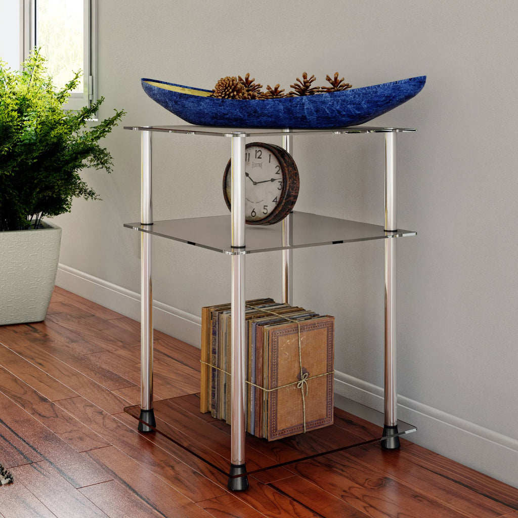 Clear Glass 3-Tier End Table C51955