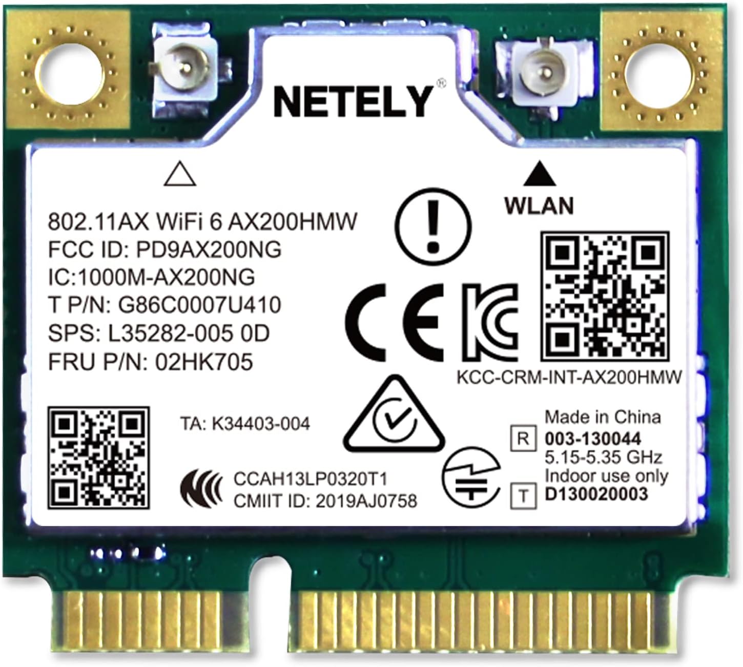 WiFi 6 AX200HMW Mini-PCIE Interface WiFi Adapter 3000Mbps Pack of 2 Q84947