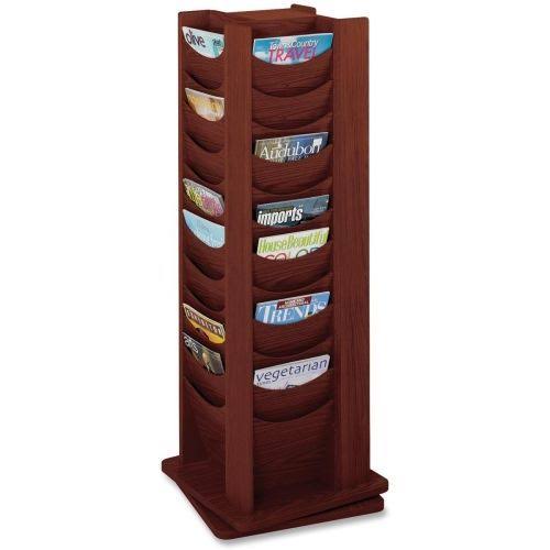 48-Pocket Solid Wood Rotating Display Literature Rack N710801