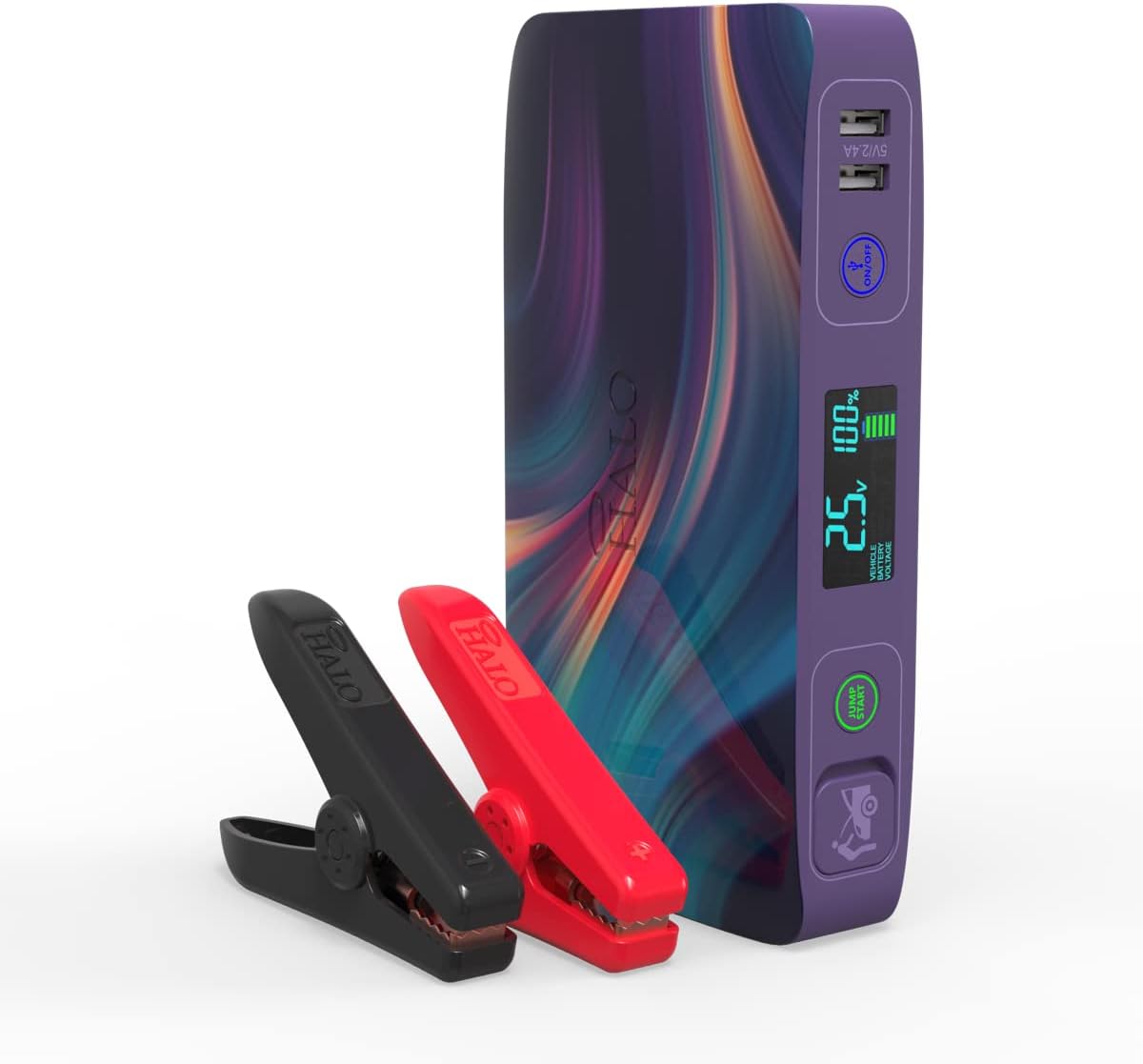Portable Phone Laptop Charger Car Jump Starter with Outlet, LCD Display, Flood Light and Car Charger P78235