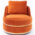 Orange Velvet Swivel Barrel Accent Chair I2799