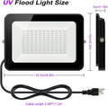 2 Pack 60W UV Flood Black Light, IP67 Waterproof LED Black Lights, 395nm-405nm Blacklight with 3.9ft Cable and Plug S437