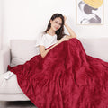 Red Double-Layer Flannel Electric Heated Throw P689