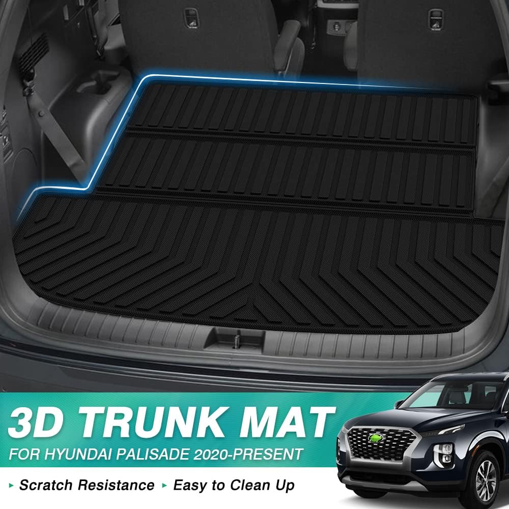 Cargo Liner for 2020 2021 2022 Hyundai Palisade, All Weather Rear Trunk Floor Mat, Pack of 2 X116069