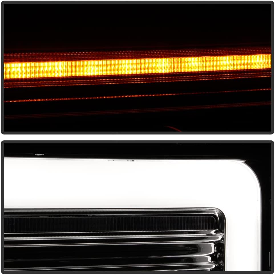 Chrome LED Tube Projector Headlights Pair X2194