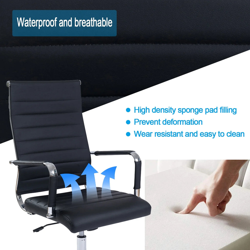 Black Ergonomic PU Leather Executive Office Chair M8401