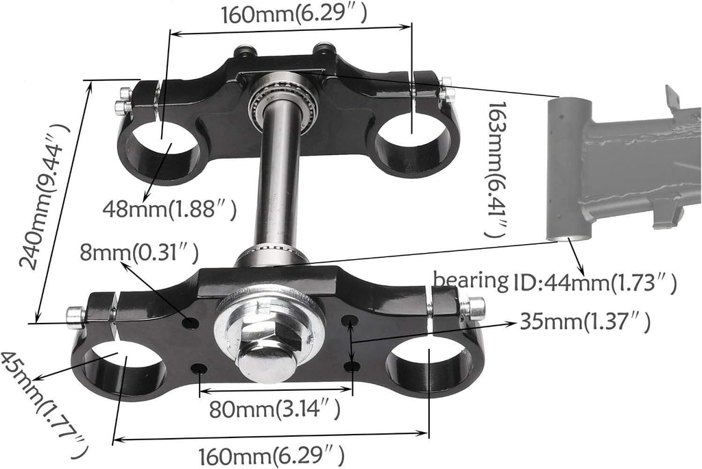 45mm Upside Down Front Fork Triple Clamp Front Brake Calliper for Dirt Bike H34507