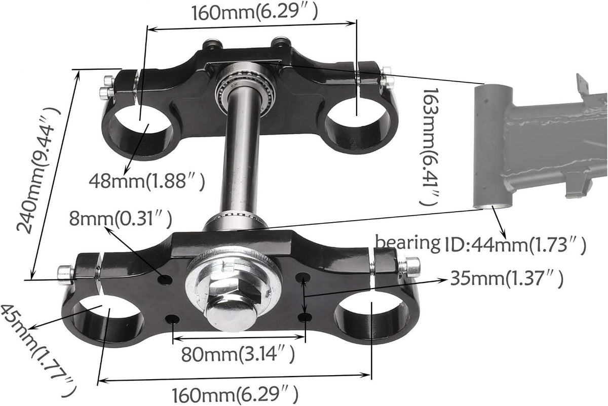 45mm Upside Down Front Fork Triple Clamp Front Brake Calliper for Dirt Bike H34507