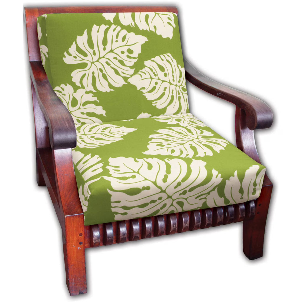 Monstera Leaf Cushion Seat Cover 1 Pair Set, Canvas Fabric Z726