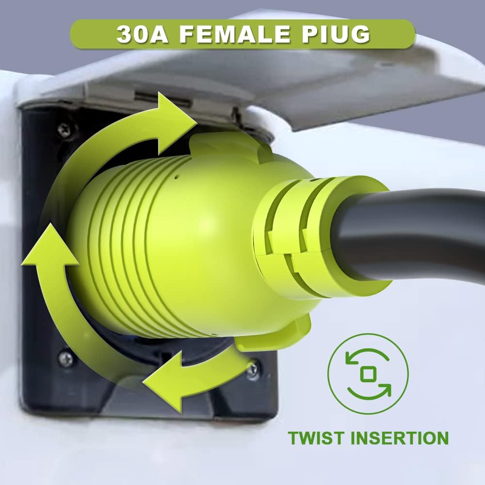 4 Prong 30 Amp Generator Extension Cord, NEMA L14-30P/L14-30R 10 Gauge SJTW, Twist Lock Plug, 125/250V, 30Amp 7500W, 25FT, Pack of 2 A438