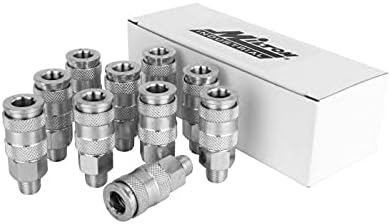 1/4" MNPT High Flow Steel Quick-Connect Coupler Box of 10 L543066