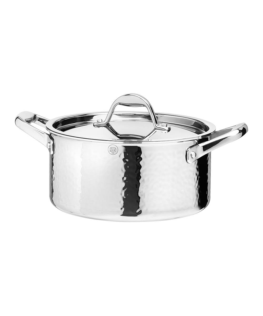 Hammered Stainless Steel Tri-Ply Stock Pot with Lid U790