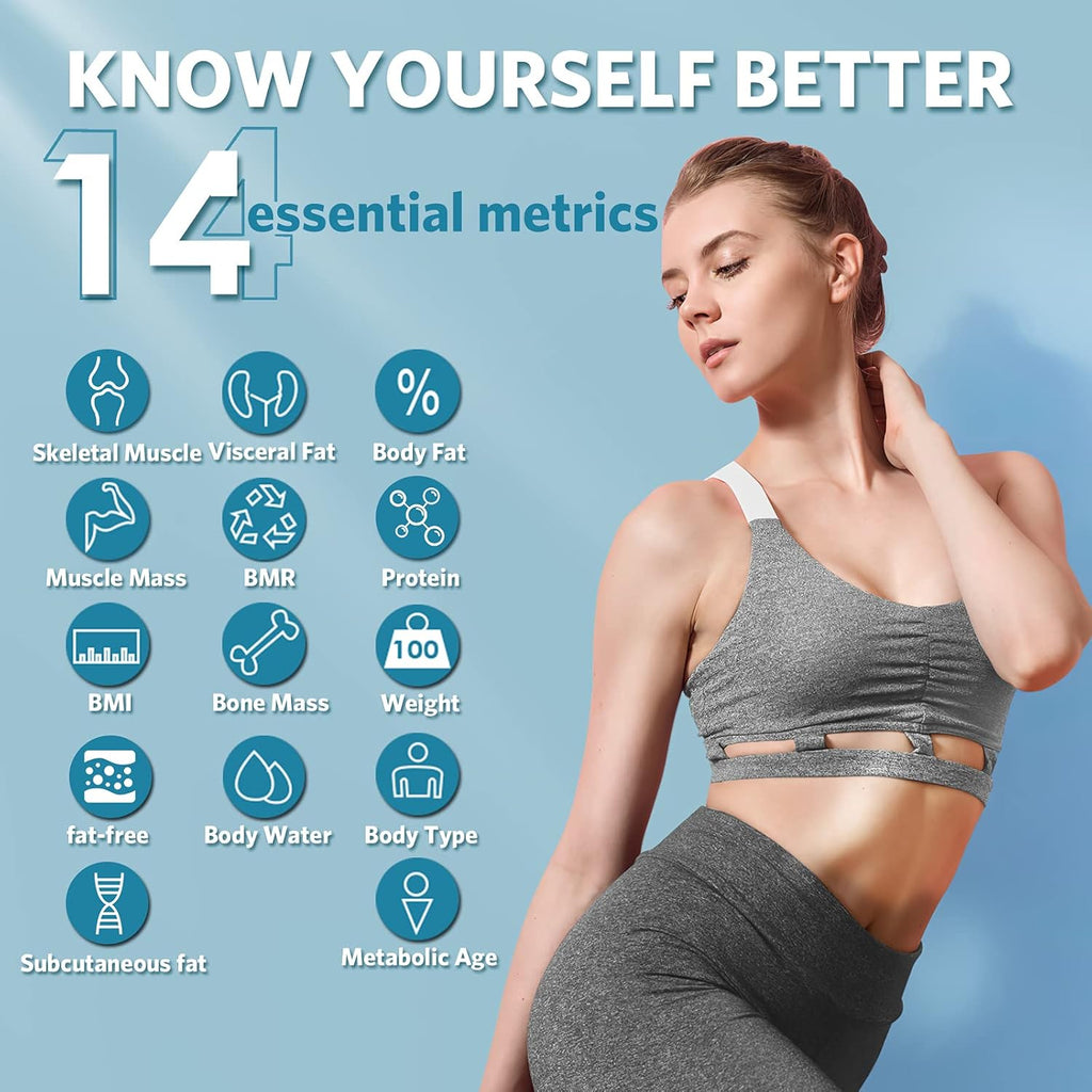 Smart Scale with Wi-Fi Bluetooth, 14 Body Metrics T6656